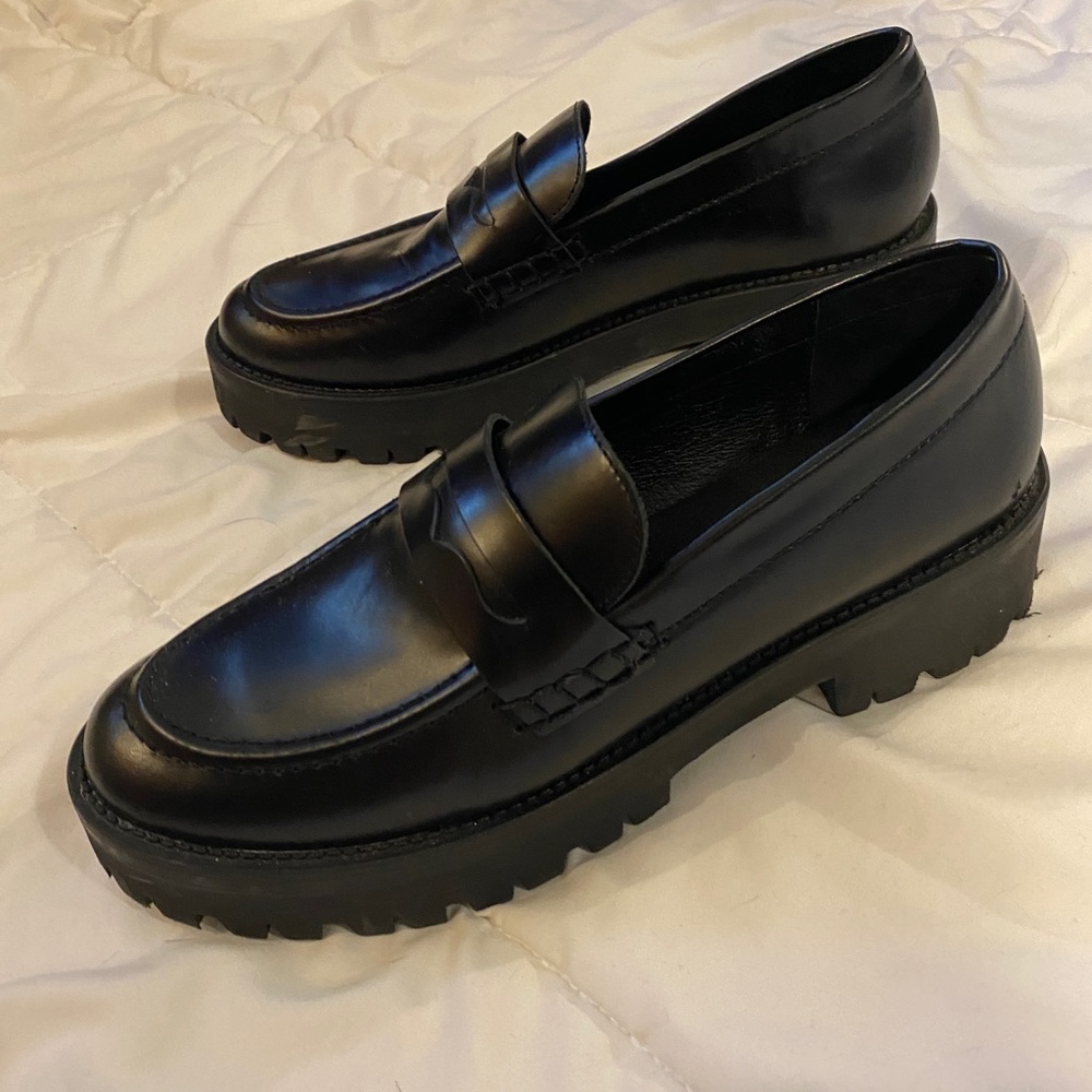 Steve Madden Leather Platform Loafers